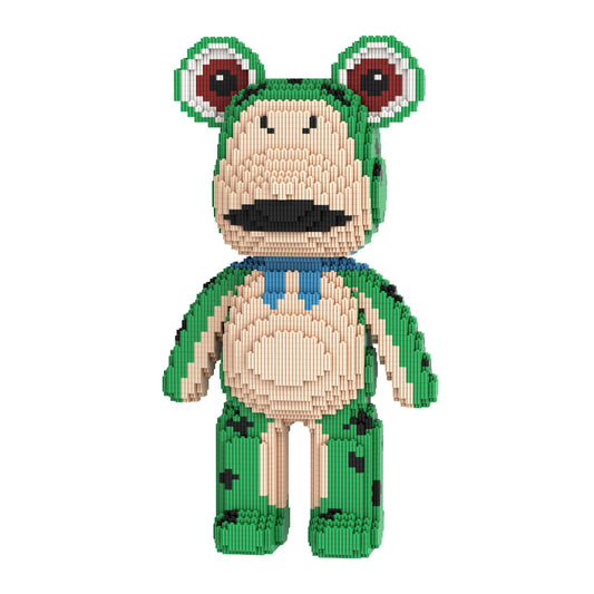 DAHONPA Cute Frog Hood Bear Micro Building Blocks Set (5650 PCS) – DIY Healing-style Trendy Bear Figurine Toy for Kids & Adults