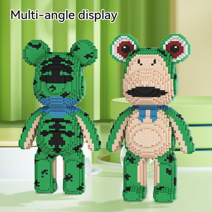 DAHONPA Cute Frog Hood Bear Micro Building Blocks Set (5650 PCS) – DIY Healing-style Trendy Bear Figurine Toy for Kids & Adults