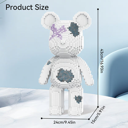 DAHONPA Ice Blue Hole Bear Micro Building Blocks Set (5100 PCS) – DIY Minimalist Trendy Collectible Figurine Toy for Kids & Adults