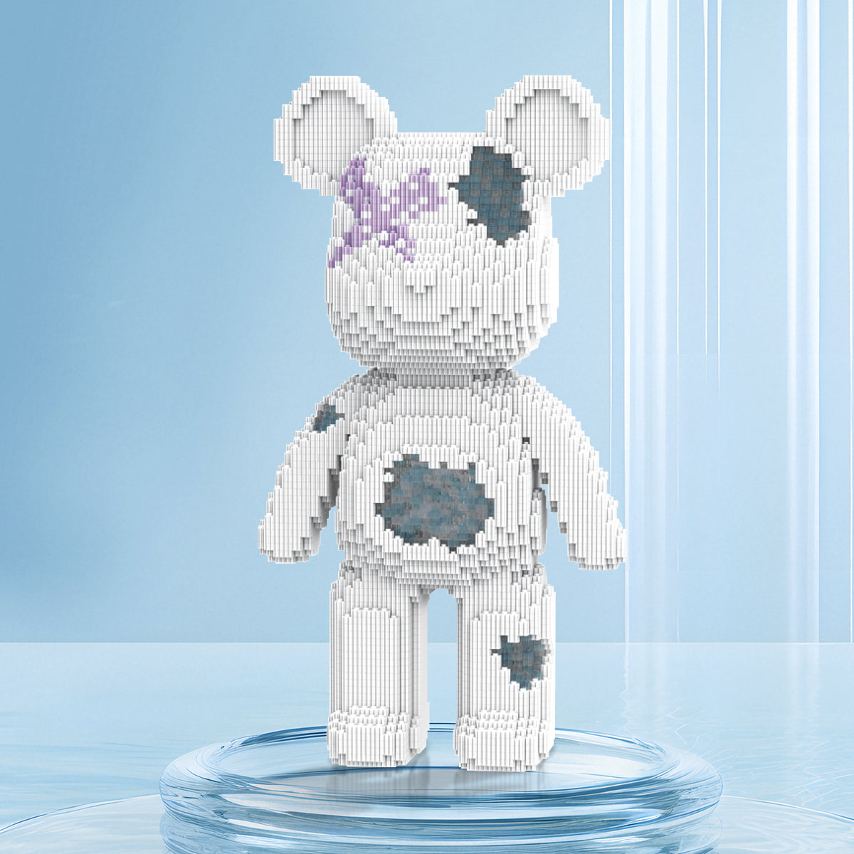 DAHONPA Ice Blue Hole Bear Micro Building Blocks Set (5100 PCS) – DIY Minimalist Trendy Collectible Figurine Toy for Kids & Adults