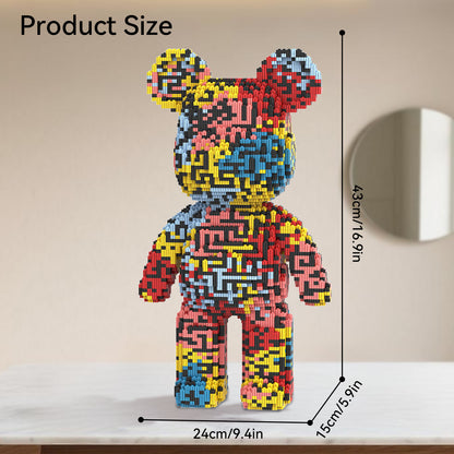 DAHONPA Art Labyrinth Color-Block Bear Micro Building Blocks Set (7250 PCS) – DIY Trendy Art Collectible Figurine for Kids & Adults