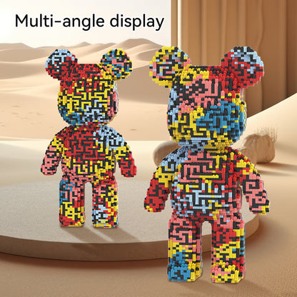 DAHONPA Art Labyrinth Color-Block Bear Micro Building Blocks Set (7250 PCS) – DIY Trendy Art Collectible Figurine for Kids & Adults