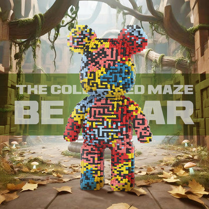 DAHONPA Art Labyrinth Color-Block Bear Micro Building Blocks Set (7250 PCS) – DIY Trendy Art Collectible Figurine for Kids & Adults