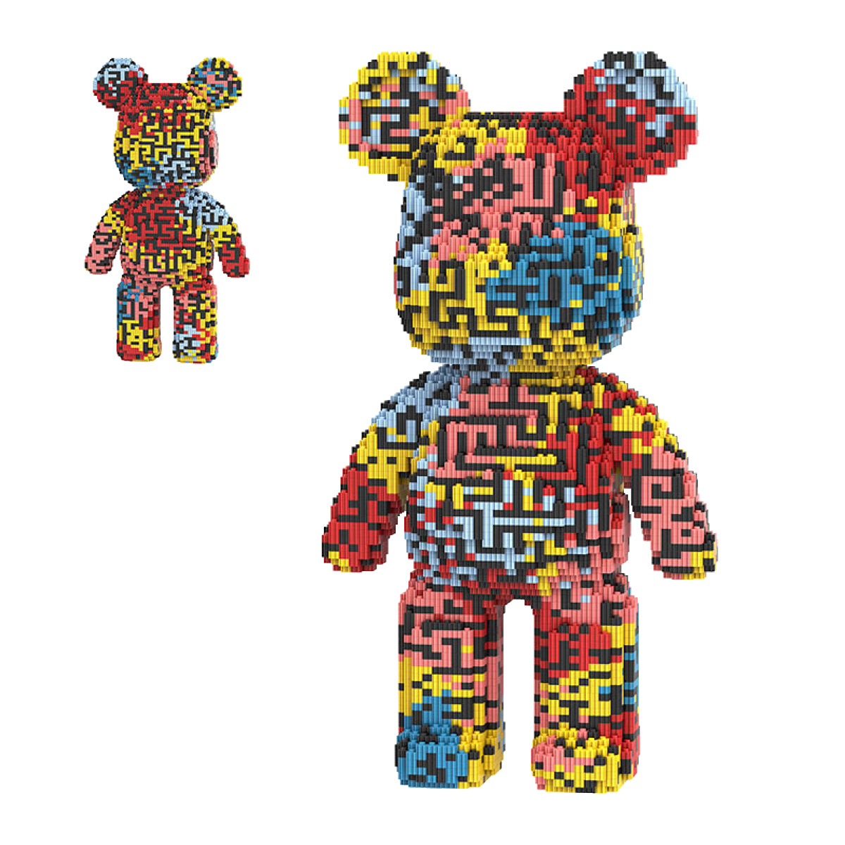 DAHONPA Art Labyrinth Color-Block Bear Micro Building Blocks Set (7250 PCS) – DIY Trendy Art Collectible Figurine for Kids & Adults