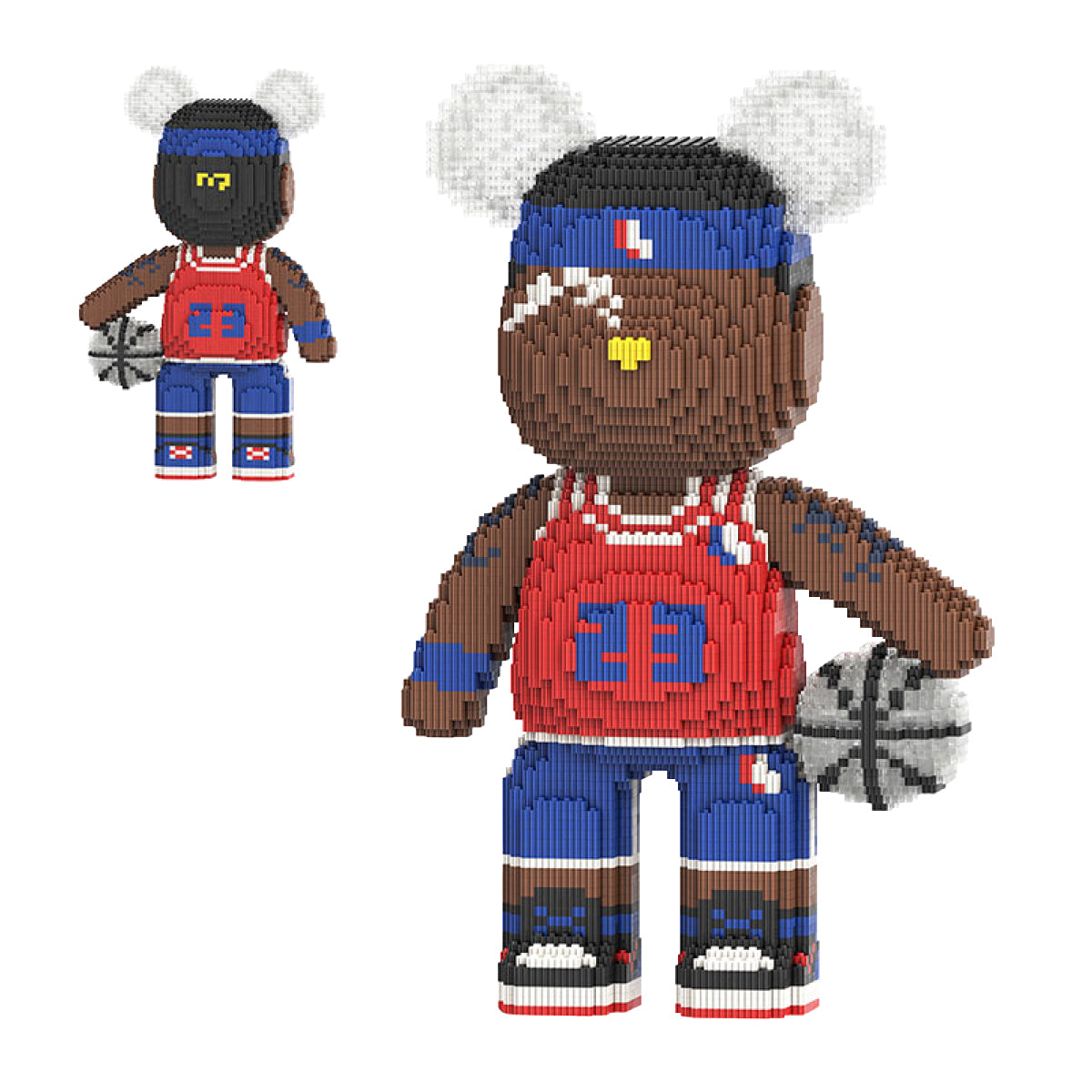 DAHONPA Basketball Player Bear Micro Building Blocks Set (5150 PCS) – DIY Sports Trendy Collectible Figurine for Kids & Adults