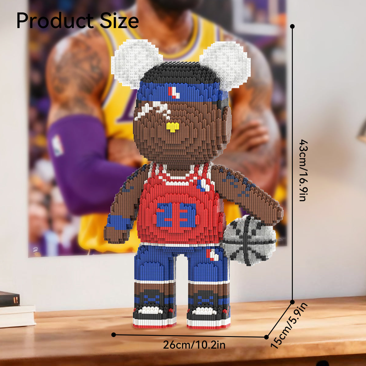 DAHONPA Basketball Player Bear Micro Building Blocks Set (5150 PCS) – DIY Sports Trendy Collectible Figurine for Kids & Adults
