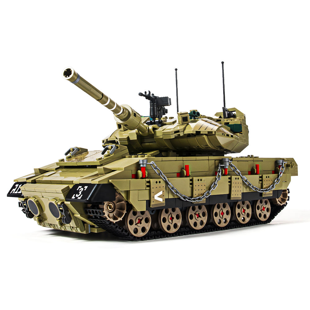 DAHONPA Merkava Mk4 坦克积木（1730 件），二战军事历史收藏坦克模型，带 6 个士兵人物，儿童和成人玩具礼物。 