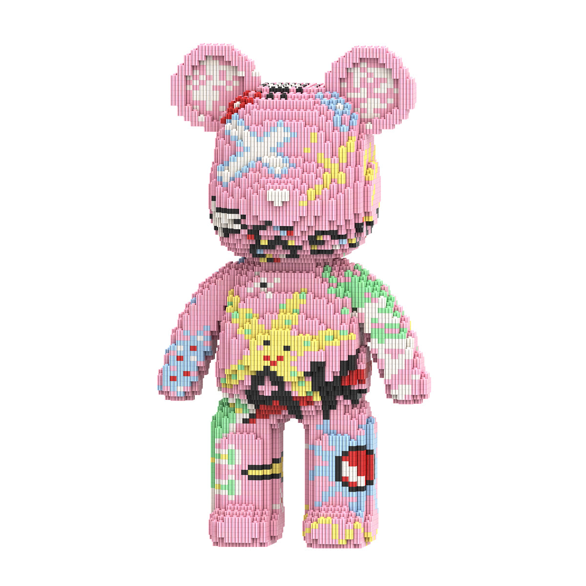 DAHONPA Pink Graffiti Art Bear Micro Building Blocks Set (5600 PCS) – DIY Street Art Collectible Figurine Toy for Kids & Adults