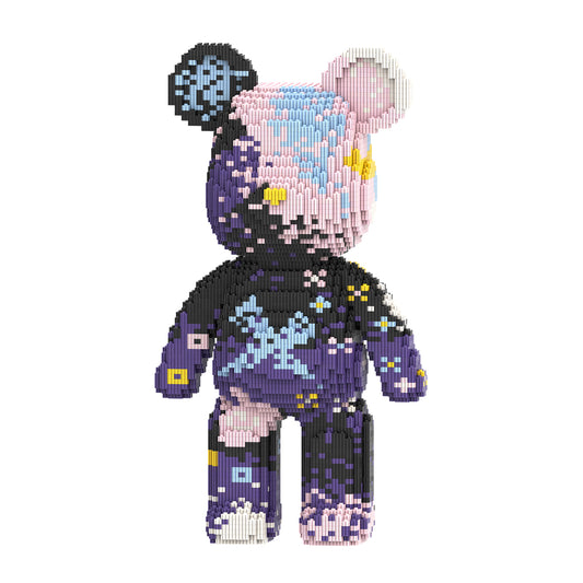 DAHONPA Purple & Black Mystic Galaxy Bear Micro Building Blocks Set (5600 PCS) – DIY Enigmatic Trendy Collectible Figurine Toy for Kids & Adults
