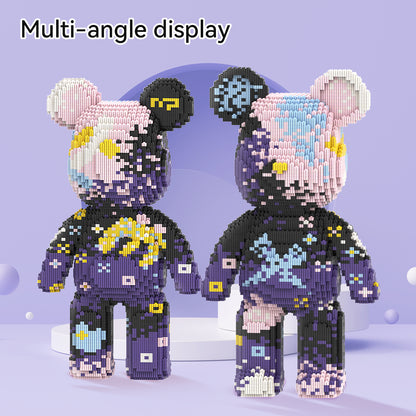 DAHONPA Purple & Black Mystic Galaxy Bear Micro Building Blocks Set (5600 PCS) – DIY Enigmatic Trendy Collectible Figurine Toy for Kids & Adults