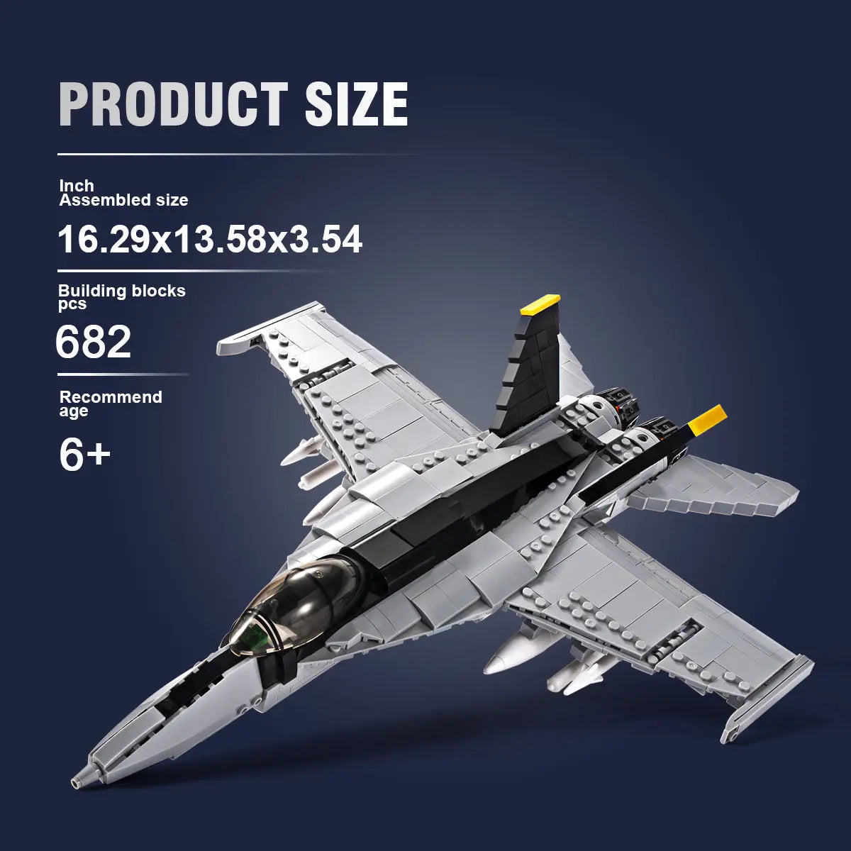 Building Blocks DAHONPA F/A-18E Bumblebee Fighter Jet 682 PCS