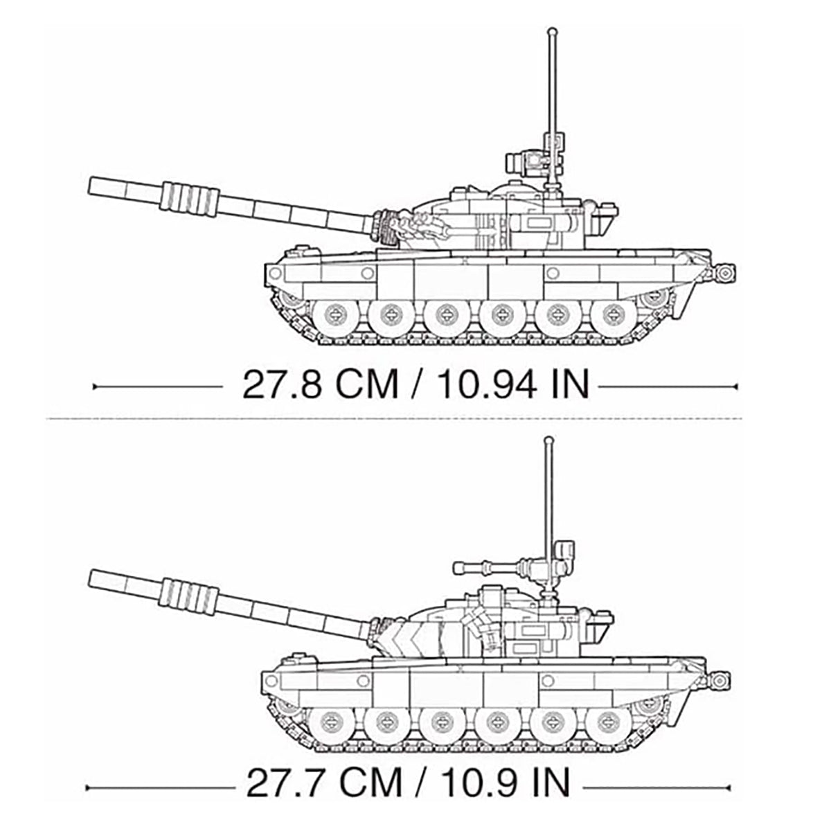 DAHONPA T-72B3 Main Battle Tank Building Blocks Set | Military Tank Model Kit for Adults