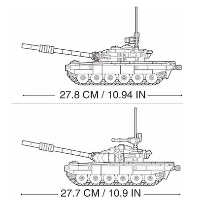 DAHONPA T-72B3 Main Battle Tank Building Blocks Set | Military Tank Model Kit for Adults