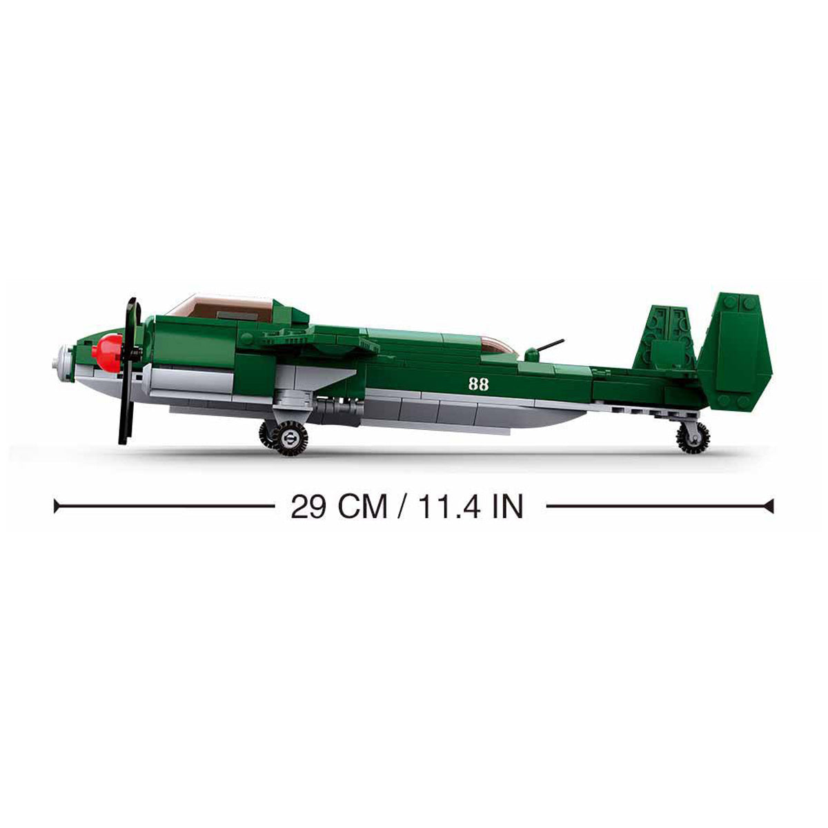 DAHONPA TU-2 战斗机军用飞机积木套装，含 1 个人物，311 块空军积木玩具，送给儿童和成人的礼物。 
