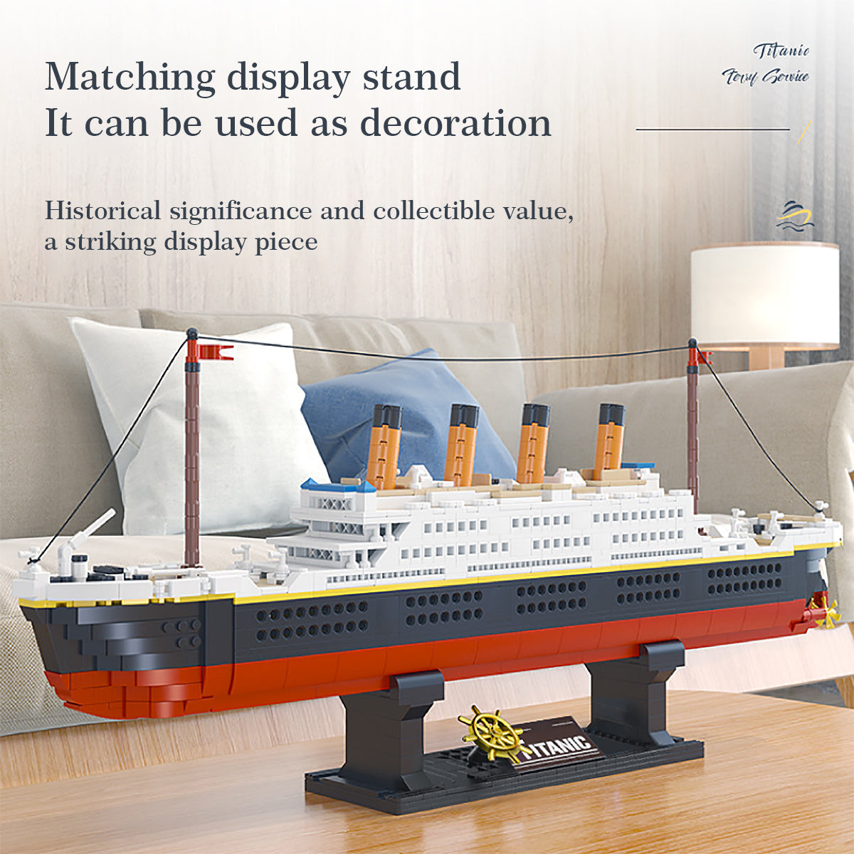 DAHONPA Titanic Model Micro Building Block Set, 1288 Pieces with Stand, Cruise Ship Titanic Model with Figures, Display and Collect Toy Gifts for Kid and Adult