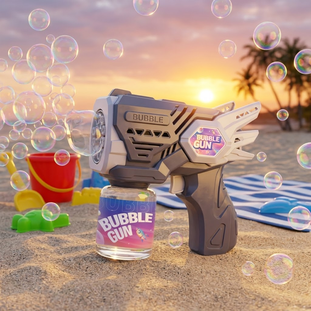 DAHONPA Futuristic Space-Themed Bubble Gun – Rechargeable Automatic Bubble Blaster with Lithium Battery