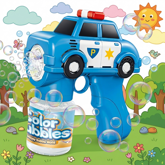 DAHONPA Police Car Bubble Gun for Kids 3+, Automatic Electric Bubble Blower with LED Lights & Music, Handheld Bubble Maker Toy, Leak-Proof Design, Safe Plastic, Perfect for Indoor Outdoor Birthday Party Wedding Gifts for Toddlers Boys Girls