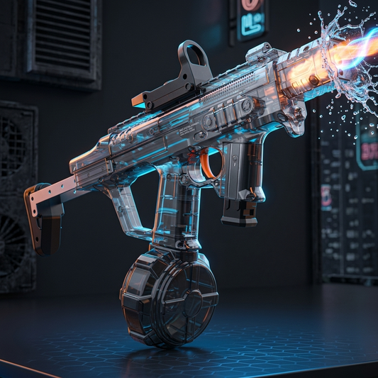 MK3 Electric Water Blaster – Fully Automatic LED Water Gun with Transparent Sci-Fi Design, USB Rechargeable, Auto Refill System for Outdoor Summer Water Battles