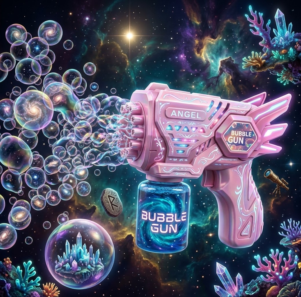 Automatic Angel-Wing Bubble Blaster – Rechargeable Bubble Machine with LED Lights