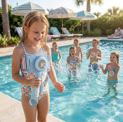 DAHONPA Rechargeable Snowflake Bubble Wand - Magical Bubble Blower Toy with Battery & Bubble Solution for Kids Outdoor Summer Play