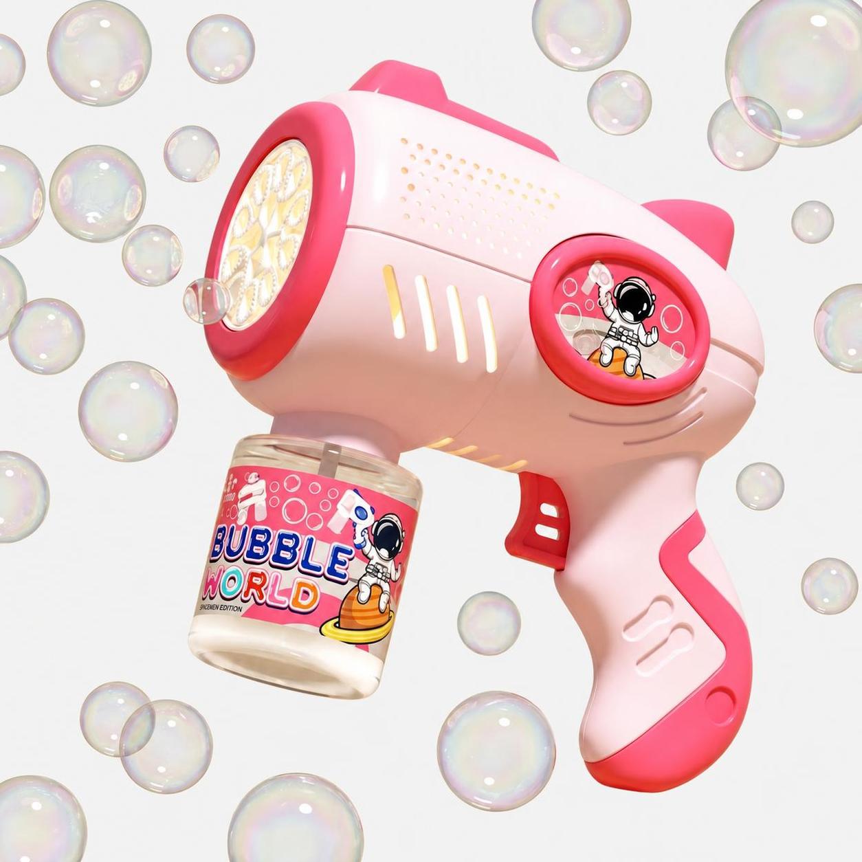 Dahonpa Astronaut Bubble Gun for Kids - Automatic Bubble Machine with LED Lights - Fun Outdoor Summer Toy