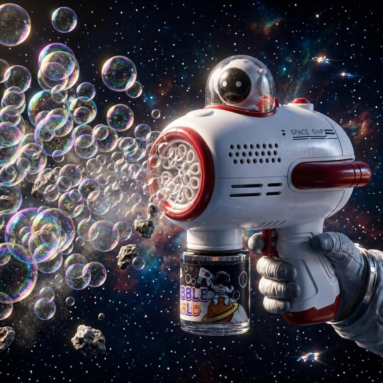 DAHONPA Space Adventure Astronaut Bubble Gun – Automatic Bubble Maker Machine for Kids & Outdoor Parties