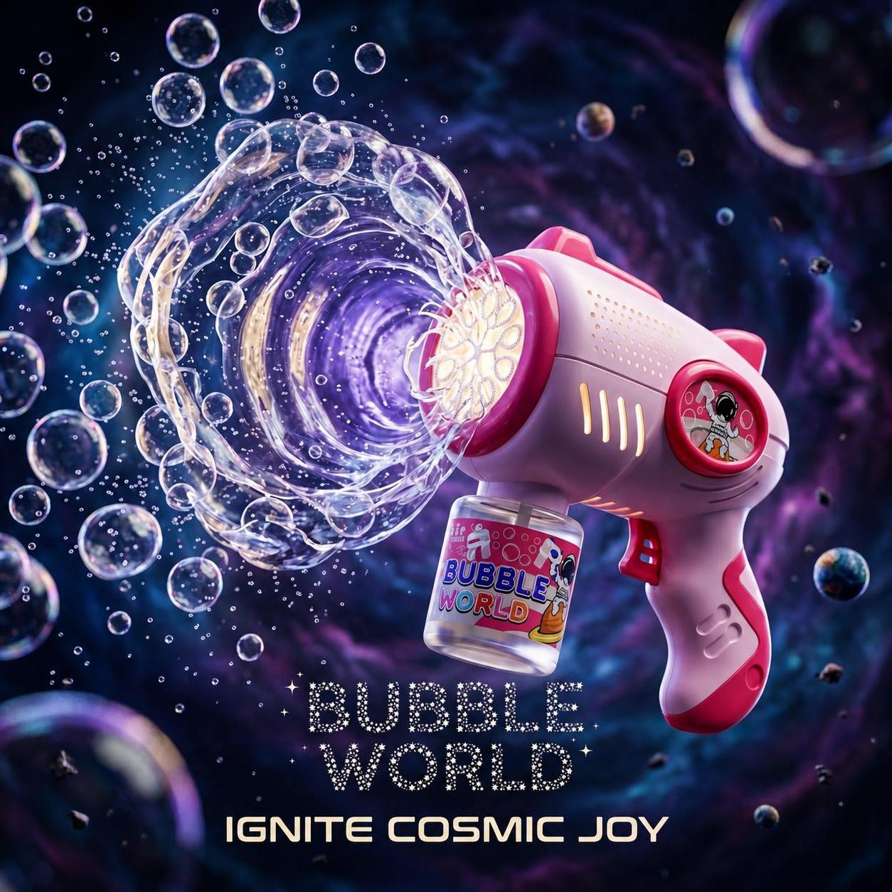 Dahonpa Astronaut Bubble Gun for Kids - Automatic Bubble Machine with LED Lights - Fun Outdoor Summer Toy