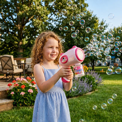 Dahonpa Astronaut Bubble Gun for Kids - Automatic Bubble Machine with LED Lights - Fun Outdoor Summer Toy