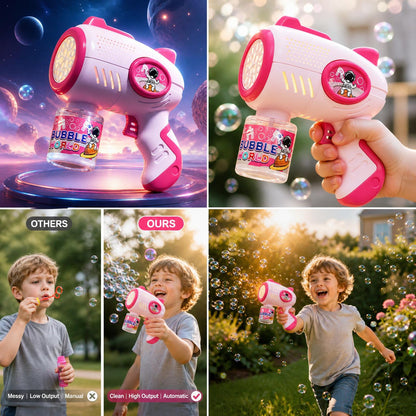 Dahonpa Astronaut Bubble Gun for Kids - Automatic Bubble Machine with LED Lights - Fun Outdoor Summer Toy