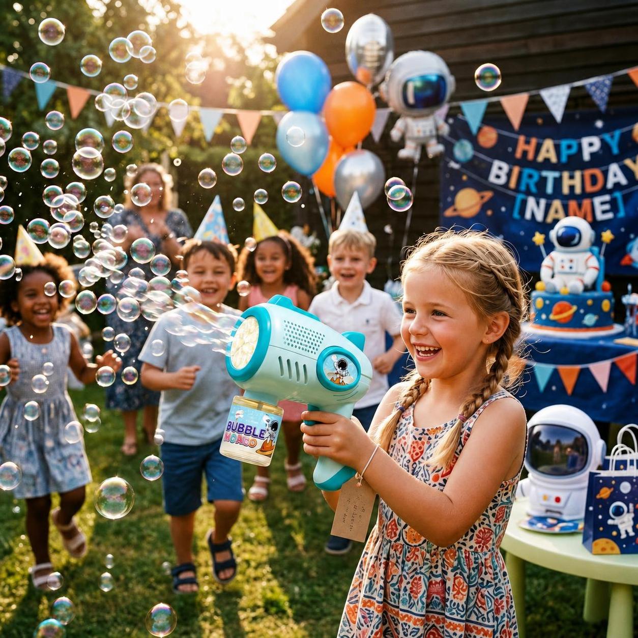 DAHONPA Ignite Your Child's Imagination with the Space Adventure Bubble Gun!