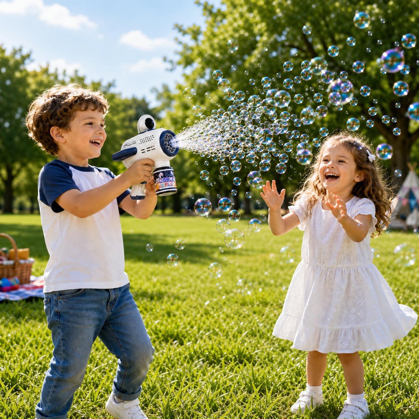 DAHONPA Astronaut Spaceship Bubble Gun - Automatic Bubble Maker Machine for Kids Summer Outdoor Play