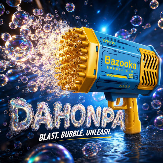 DAHONPA Bubble Gun Bazooka Automatic Bubble Blaster Toy – Rechargeable Lithium Battery Powered Bubble Machine with Bubble Solution for Kids Outdoor Party Fun DAHONPA