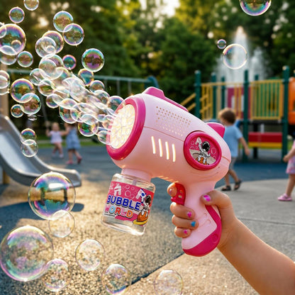 Dahonpa Astronaut Bubble Gun for Kids - Automatic Bubble Machine with LED Lights - Fun Outdoor Summer Toy