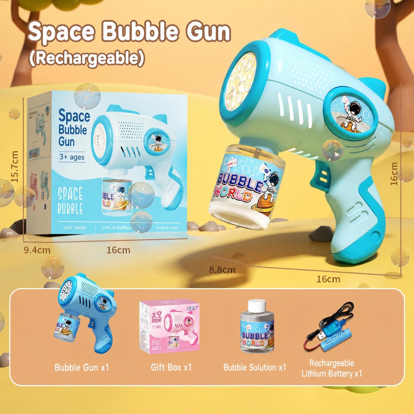DAHONPA Ignite Your Child's Imagination with the Space Adventure Bubble Gun!
