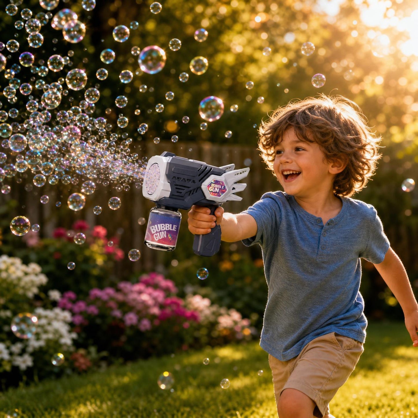 DAHONPA Futuristic Space-Themed Bubble Gun – Rechargeable Automatic Bubble Blaster with Lithium Battery