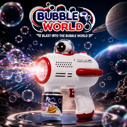 DAHONPA Space Adventure Astronaut Bubble Gun – Automatic Bubble Maker Machine for Kids & Outdoor Parties