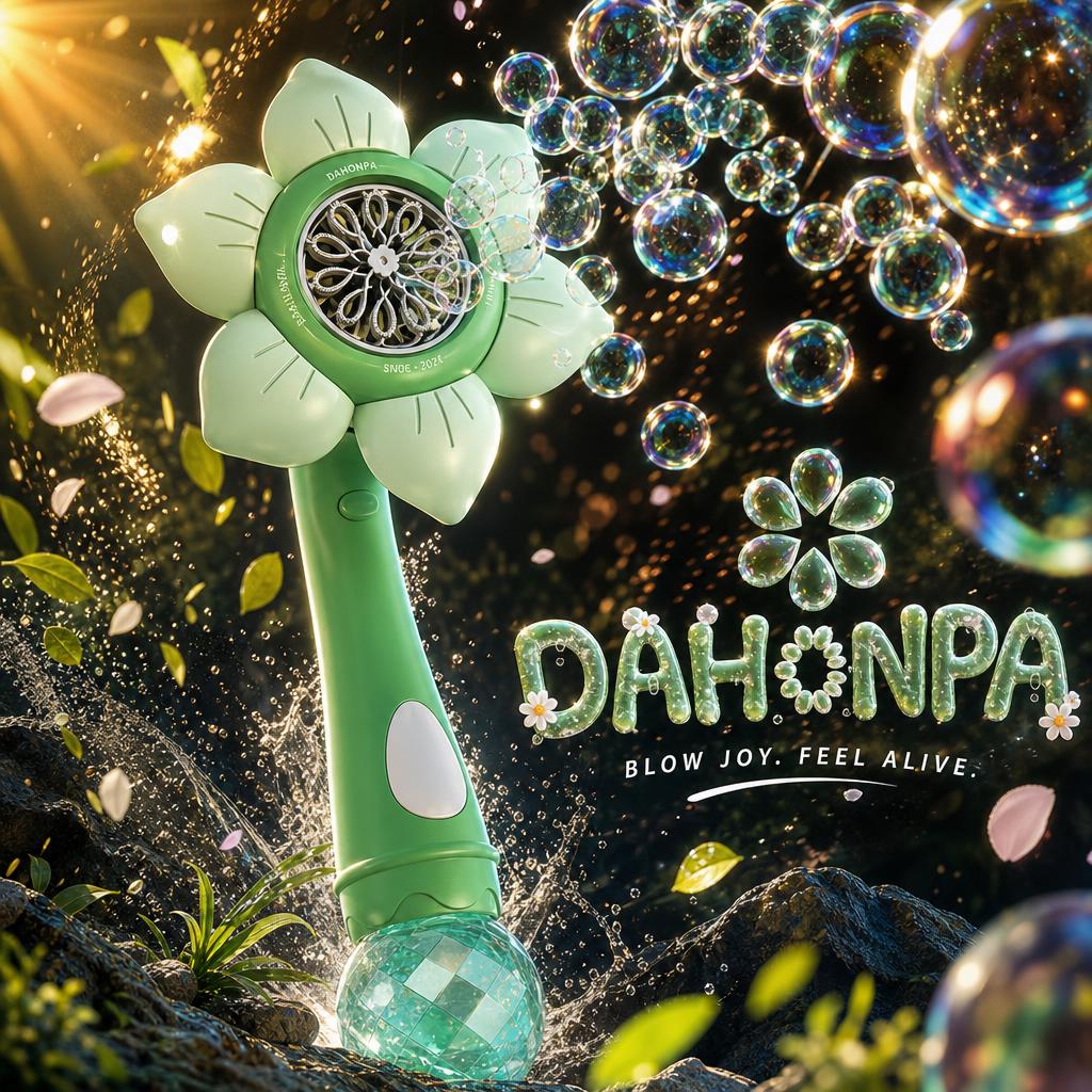 DAHONPA Automatic Sunflower Bubble Wand – Rechargeable Electric Bubble Machine for Kids, Outdoor Summer Fun Toy