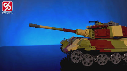 DAHONPA Tiger II 陆军坦克积木（900+ 件），二战军事历史收藏坦克模型，带 4 个士兵人物，儿童和成人玩具礼物