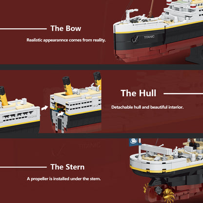 泰坦尼克号模型积木套装，2022 块积木，兼容各大品牌