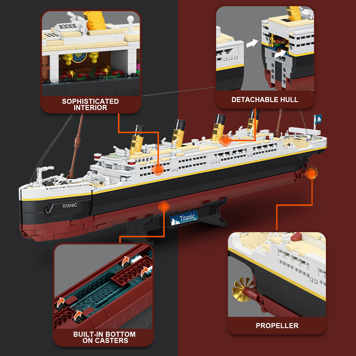 DAHONPA Ship Series Titanic Building Blocks Set with 2022 Pieces